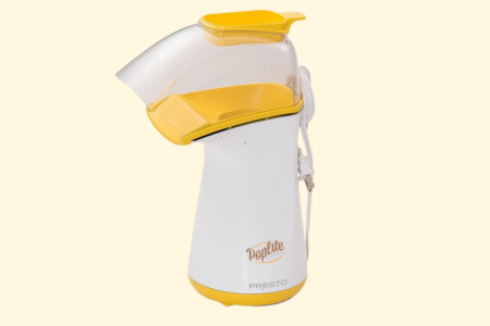 Presto Poplite Hot Air Popcorn Popper, 18 Cups, Yellow