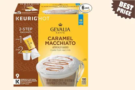 Gevalia Caramel Macchiato K-CUP Pods and Froth Packets