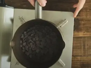 How To Make Chocolate-covered Coffee Beans - Step 2 Melt The Dark Chocolate And Pour Into Silicone Ice Tray