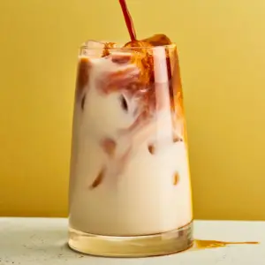 Iced hazelnut latte photo