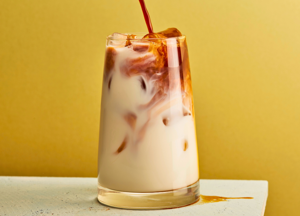 Iced hazelnut latte photo