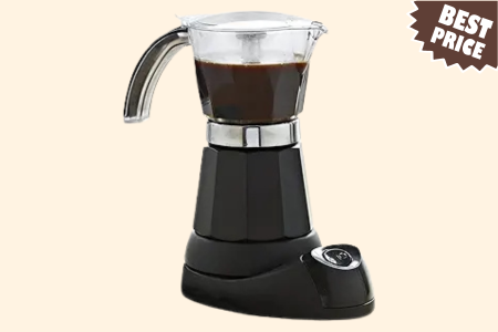 Imusa Black Espresso Maker, 3-6-Cup