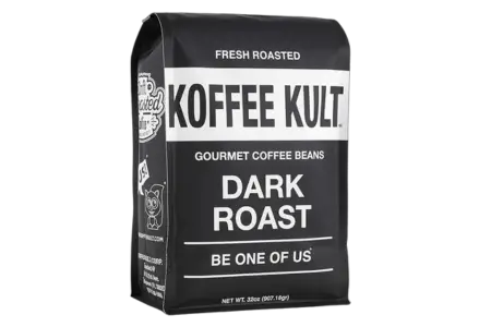 Koffee Kult Dark Roast Whole Bean Coffee - Small Batch Gourmet Aromatic Artisan Blend