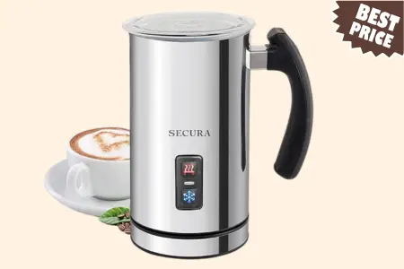 Secura Electric Milk Frother, Automatic Milk Steamer Warm or Cold Foam Maker for Coffee