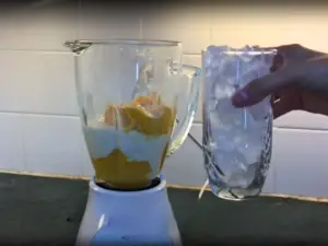 Step-by-step Instructions For Making The Starbucks Unicorn Frappuccino - Blend The Mango Base