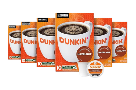 Dunkin' Hazelnut Flavored Coffee, 60 Keurig K-Cup Pods