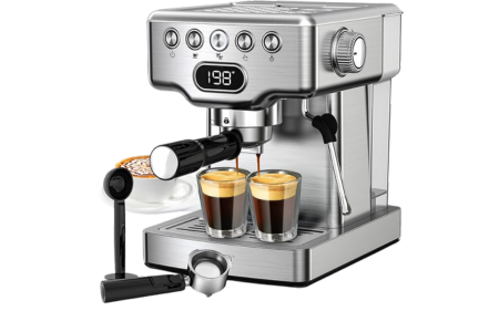 Geek Chef Espresso Machine, 20 Bar Espresso Maker with Milk Frother Steam Wand 2