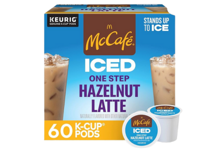 McCafe ICED One Step Hazelnut Latte, Keurig Single Serve K-Cup Pods