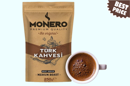 Monero Turkish Coffee 8.8 Ounce 250 gr - Made in Turkey - Traditional Coffee