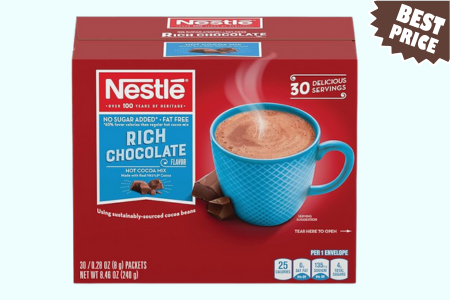 Nestle Cocoa Mix No Sugar Added 30 Count